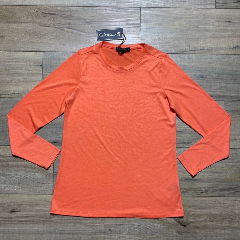 DG2 by Diane Gilman‎ Womens Long Sleeve Crew Neck Top Size XS Coral